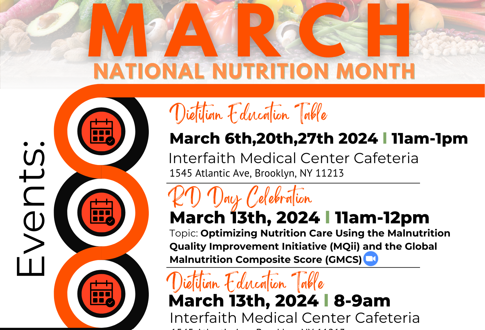 Interfaith - March National Nutrition Month Tabling's