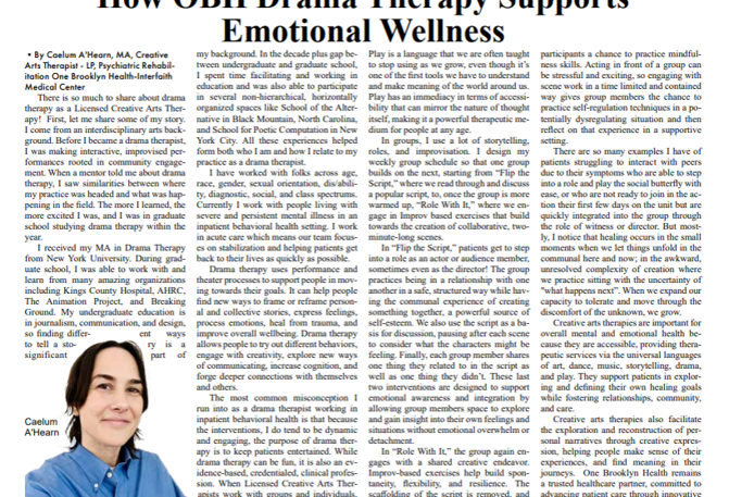 OBH Featured in Our Time Press for Creative Arts Therapy Week