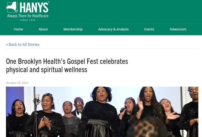 One Brooklyn Health’s Gospel Featured in HANYS Member Spotlight