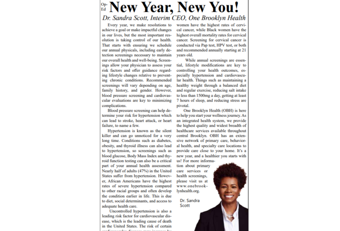  Dr. Sandra Scott, Interim CEO, OBH, featured in Our Time Press