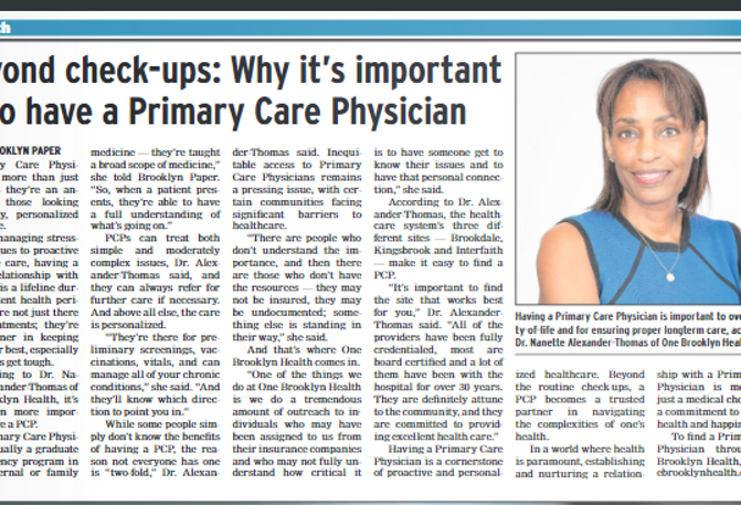Dr. Nanette Thomas Featured in the Brooklyn Paper!