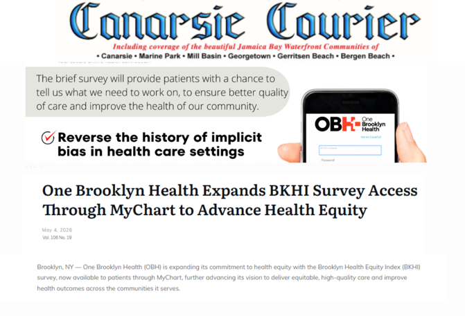 One Brooklyn Health Featured in Canarsie Courier for Expanding BKHI Survey Access Through MyChart to Advance Health Equity